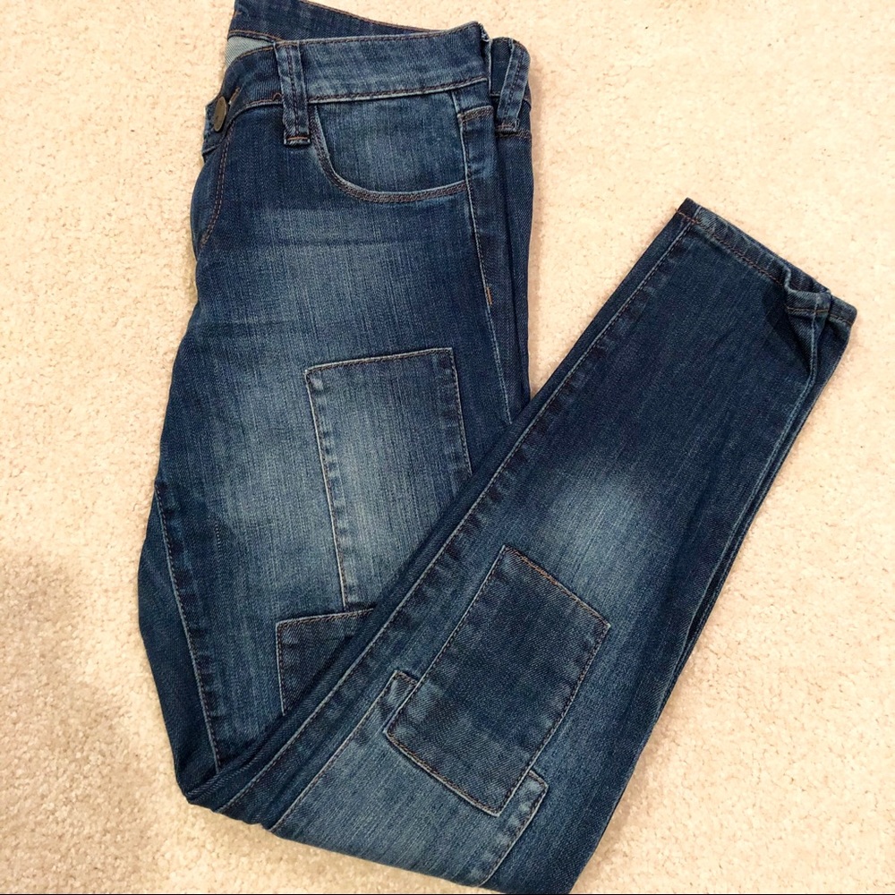 Kut Brigitte Ankle Skinny with Patches Size 2